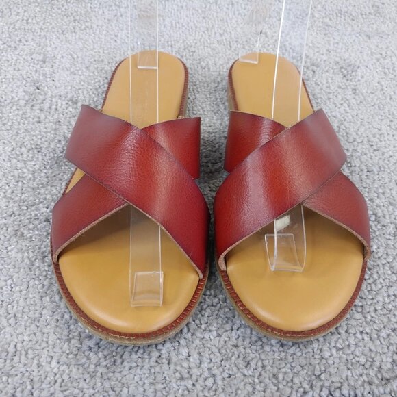 Cynthia Rowley Sandals Womens Size 7 Shoes Flats Criss Cross Straps Slip On - Picture 2 of 9